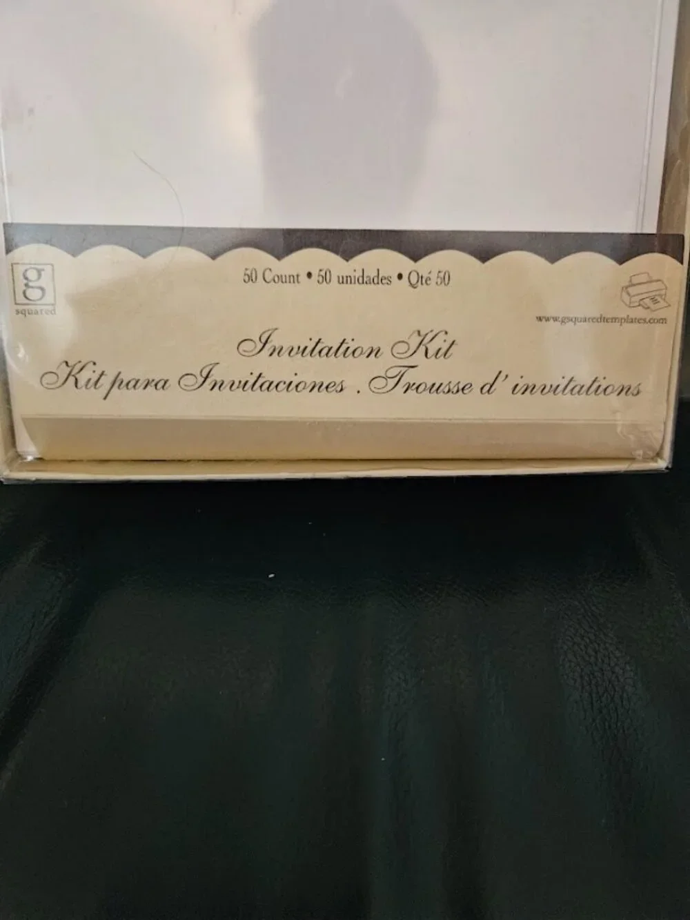 Silver Double Heart Invitation Kit - White Cards